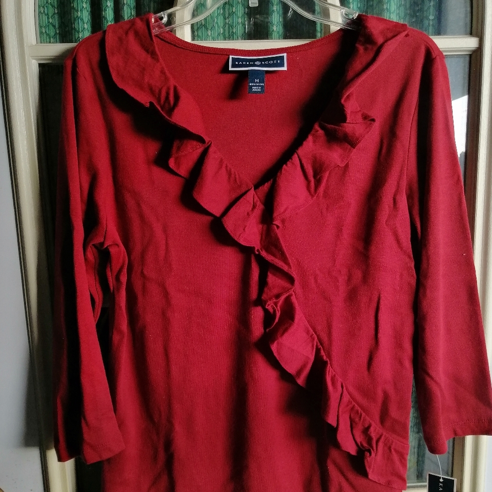 Karen Scott Garnet, Long sleeve blouse